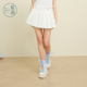 甜美少女感减龄白色a字半身裙裤 紫涵蝴蝶结百褶短裙女士夏季 新款