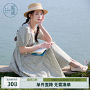 【拾光漫游】紫涵花边方领泡泡袖连衣裙夏季中长款收腰蛋糕裙长裙