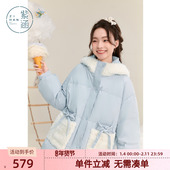 紫涵连帽鸭绒羽绒服女冬季 新款 兔耳朵甜美可爱保暖白鸭绒上衣外套