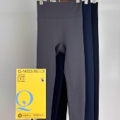 翘小姐8713无痕哑光收腹裤 高腰打底 白松露春秋薄绒加绒加厚鲨鱼裤