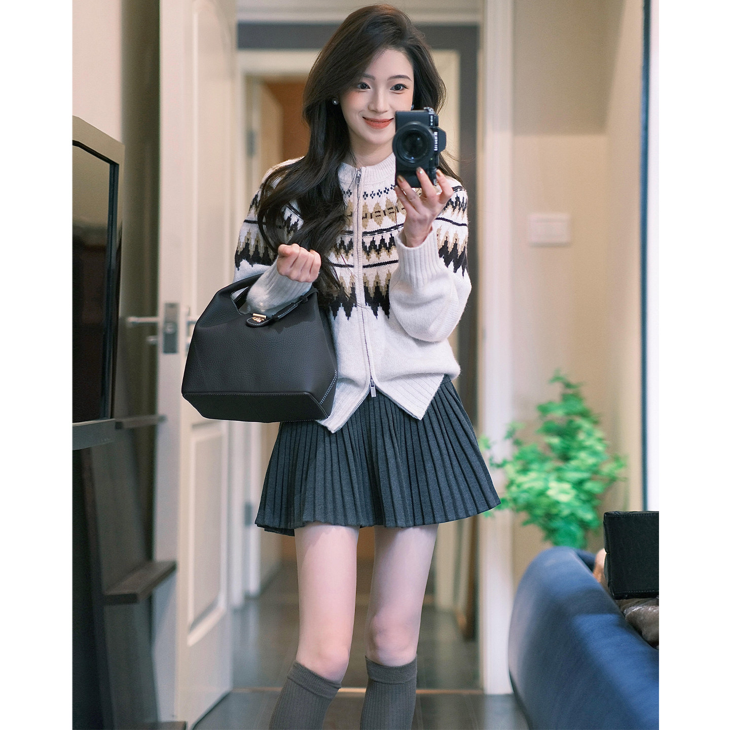 灰色小个子韩式毛呢百褶短裙女春季2026年新款高腰显瘦学院半身裙,女装/女士精品,半身裙,淘宝优惠券,粉丝福利购,淘宝优惠卷