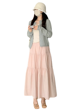 粉色蛋糕半身裙女温柔风显瘦