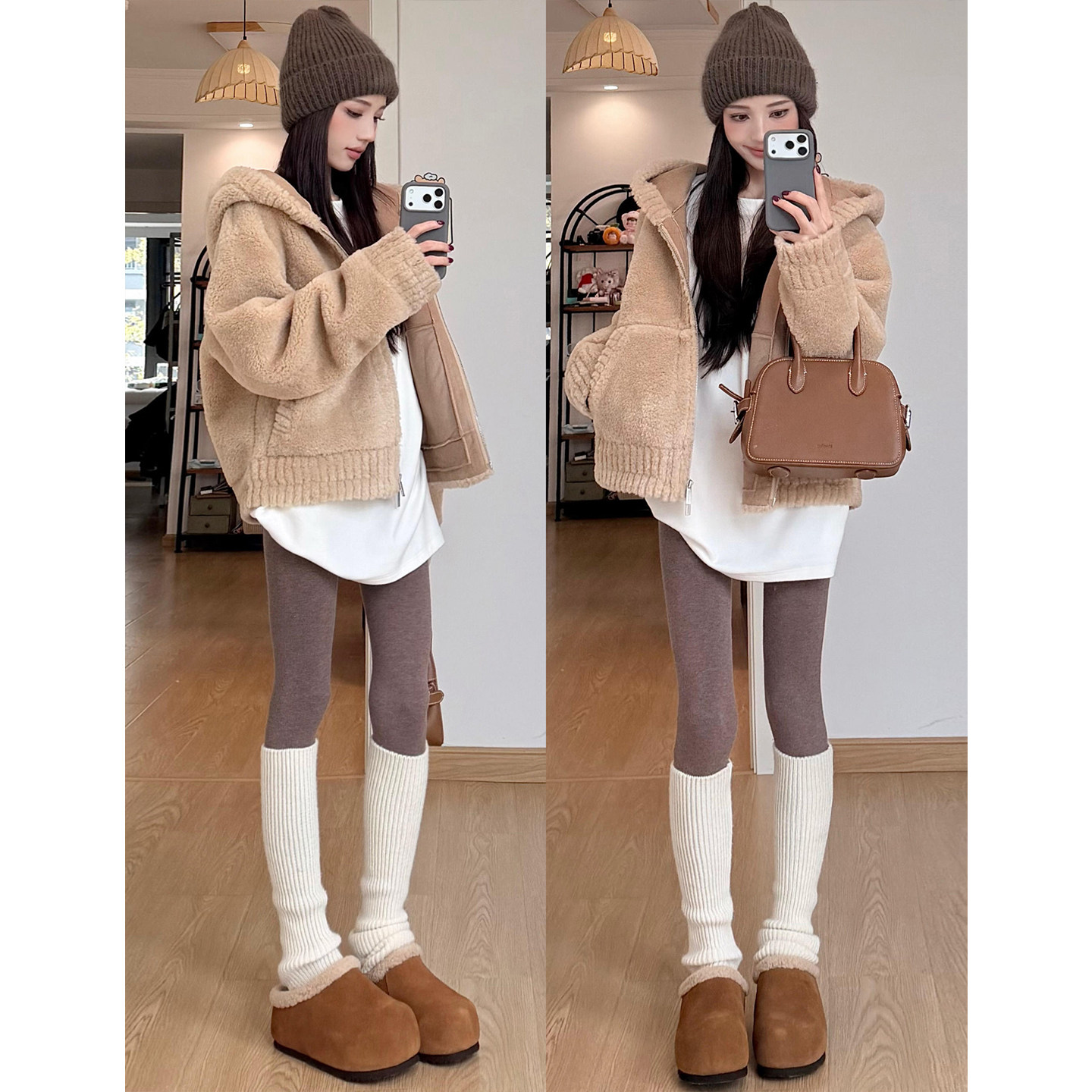 咖色加绒含棉踩脚打底裤女外穿秋冬2025年新款高腰显瘦加厚连脚裤,女装/女士精品,打底裤,淘宝优惠券,粉丝福利购,淘宝优惠卷