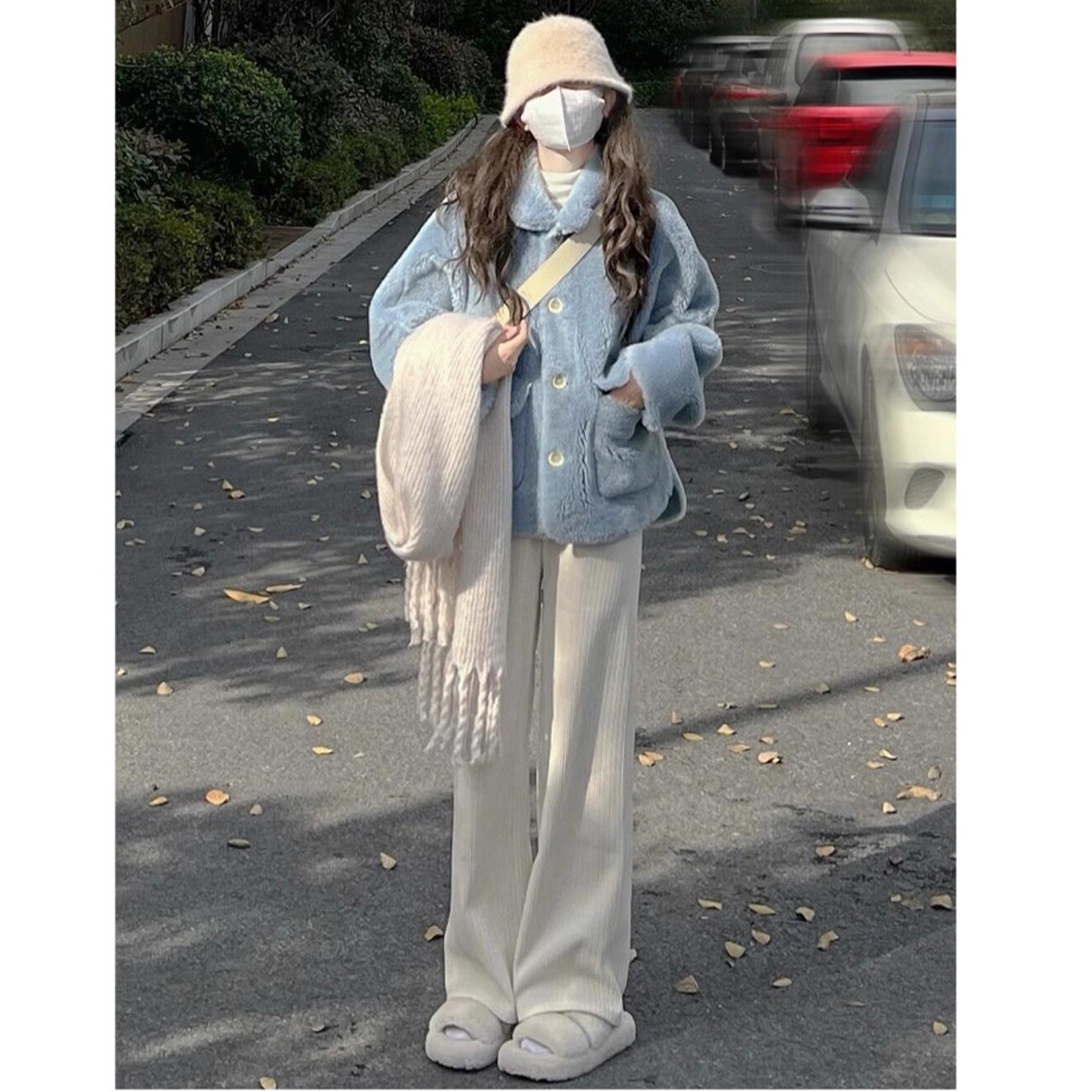 高腰休闲宽松显瘦百搭羊绒阔腿裤