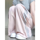 粉色薄款休闲风工装裤子女2026年夏季新款高腰显瘦速干运动阔腿裤