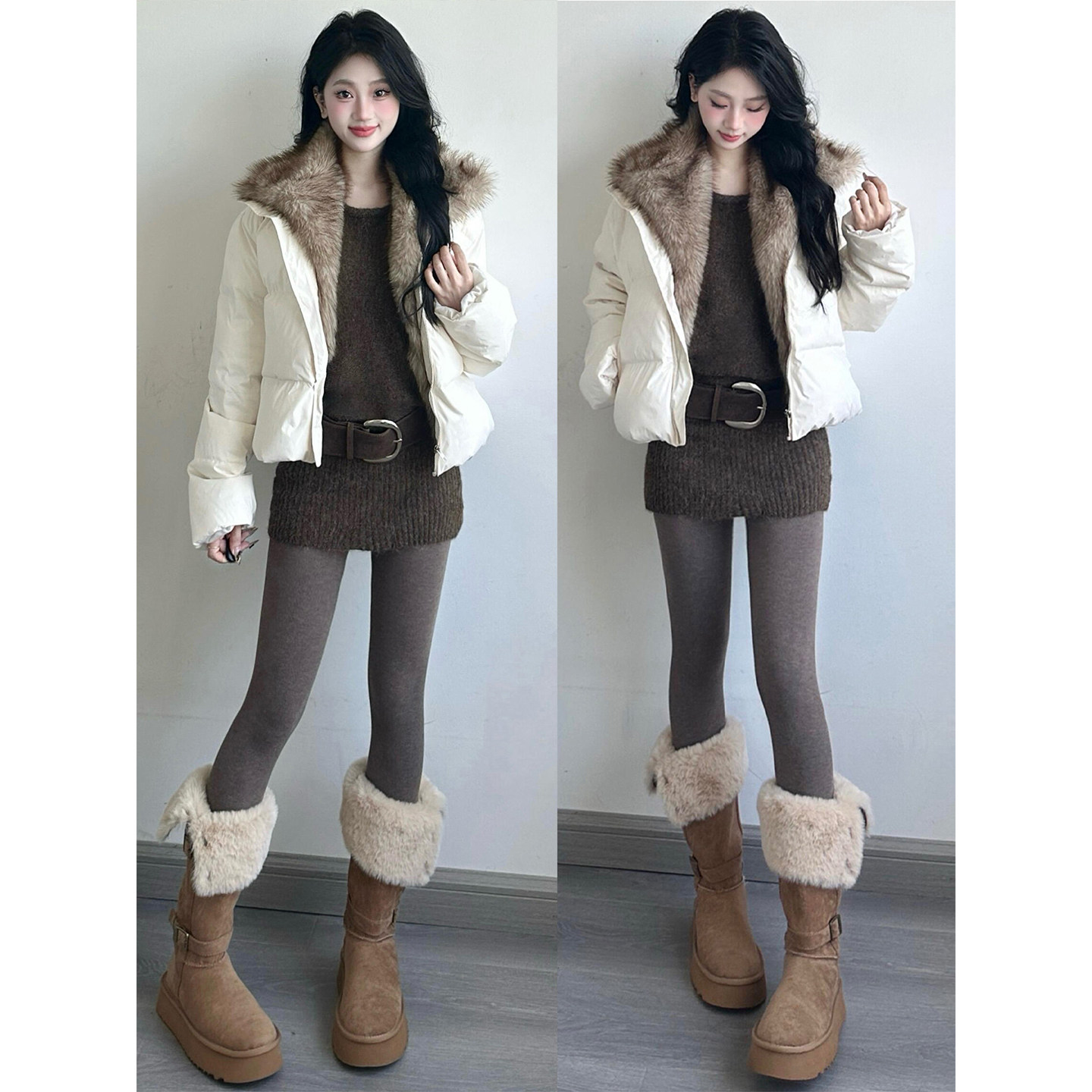 烟灰色加绒含棉踩脚打底裤女外穿秋冬2025新款高腰显瘦加厚连脚裤,女装/女士精品,打底裤,淘宝优惠券,粉丝福利购,淘宝优惠卷