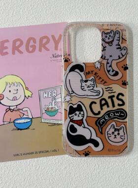 【IMD双层】猫咪日常适用苹果16手机壳iPhone15promax新款16Pro全包12个性14防摔Por可爱11保护套ins13美拉德