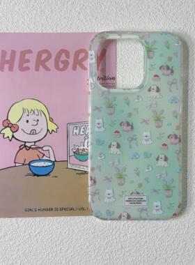 【IMD双层】ins风涂鸦花草小狗适用苹果16手机壳iPhone15promax新款16Pro全包个性14防摔Por保护套13小众设计