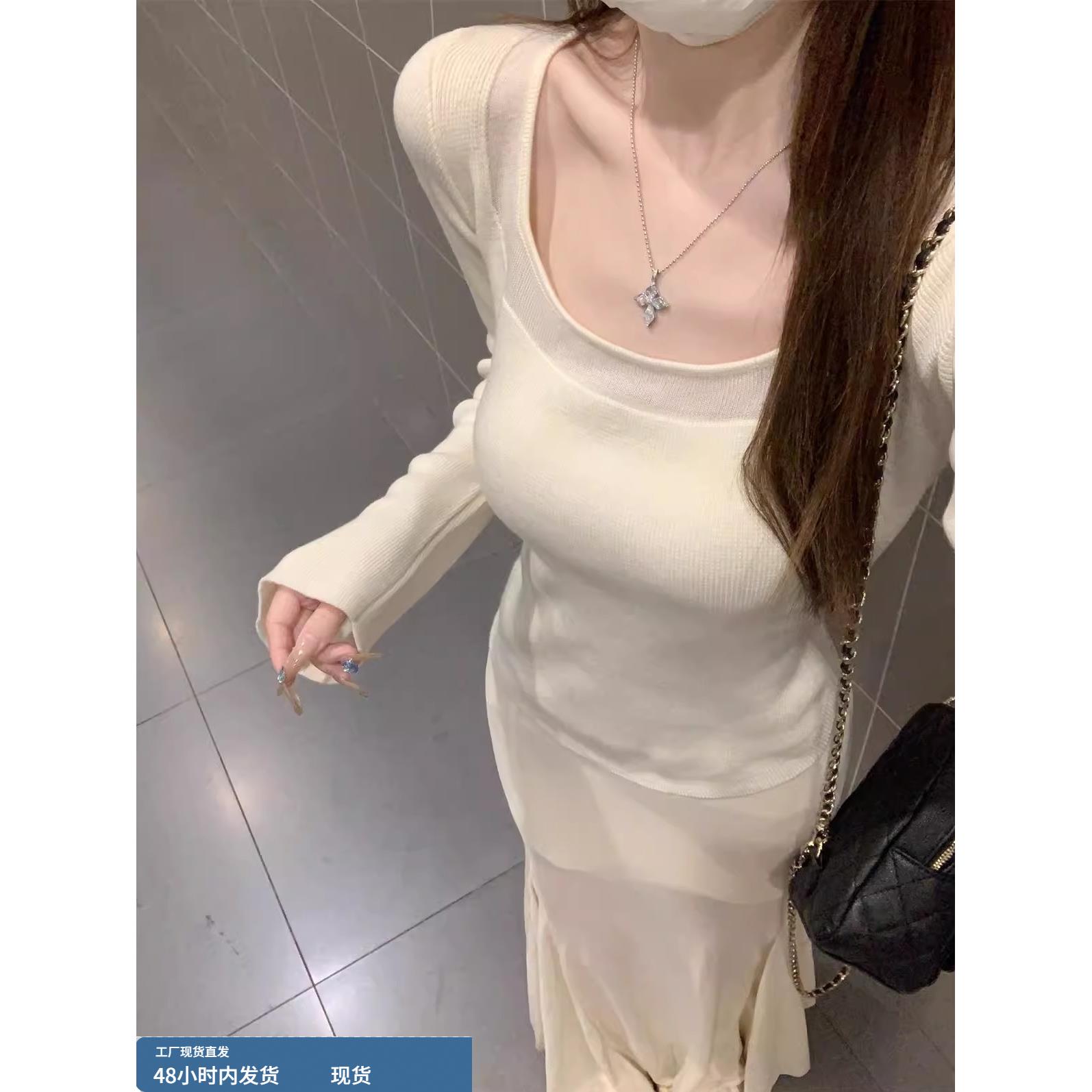 巨好看的透视针织打底衫女内搭秋冬保暖毛衣高级感冬季长袖上衣