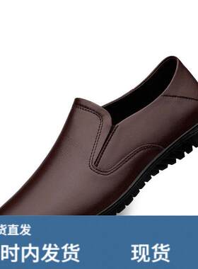 男鞋夏季休闲皮鞋韩版浅口懒人鞋一脚蹬商务休闲鞋英伦乐福鞋男