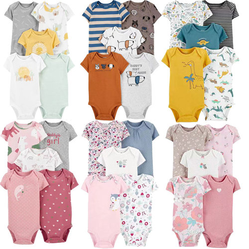 5pcs summer newborn jumpsuit baby cotton bodysuit romper set