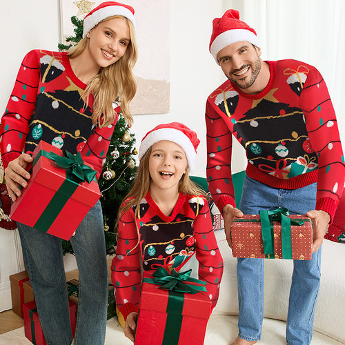 Christmas tree boygirl loose couple outfit pullover sweater