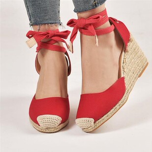women wedge sandals summer high heel shoes big size 43女凉鞋