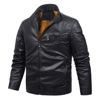 Motorcycle suit leather jacket men's, light panel leat coat