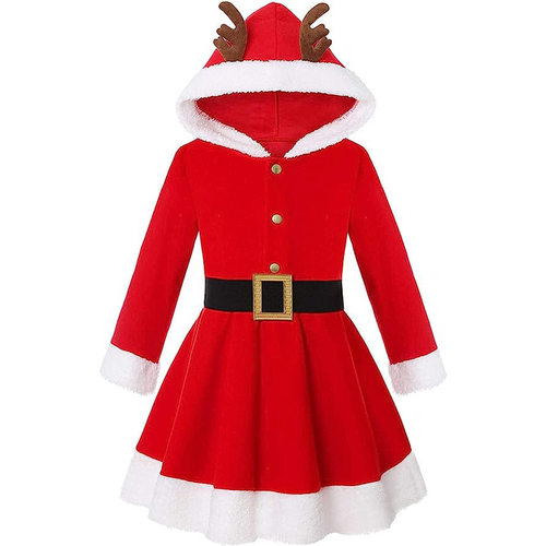Children's Christmas costume, reindeer hooded costume dress