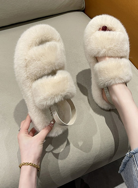 women flat sandals ladies shoes plus size 43毛绒休闲女士凉鞋