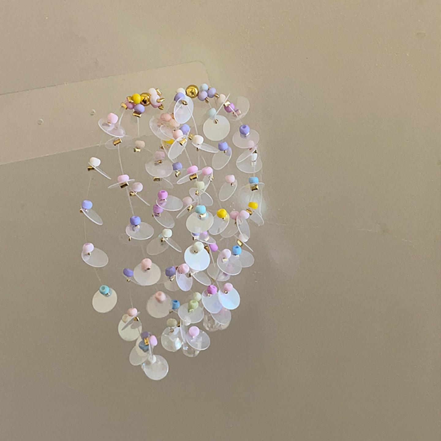 春夏多巴胺彩色亮片糖豆串珠流苏