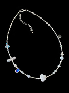 小众设计感不规则珍珠水晶项链女简约百搭气质复古个性颈链锁骨链