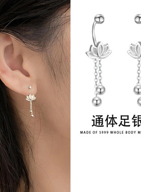 S999银莲花流苏耳环2023年新款圆