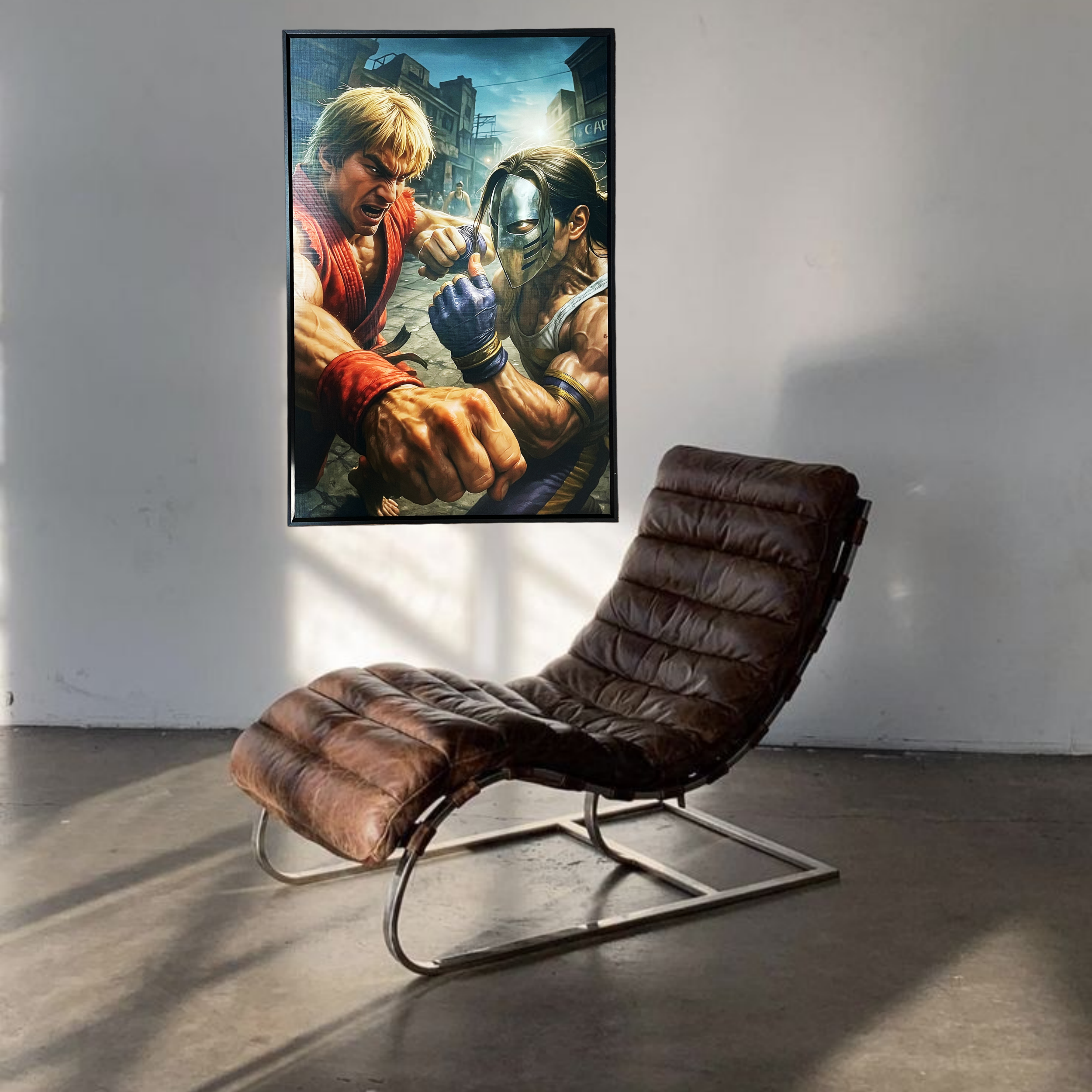 街头霸王复古格斗游戏漫画挂画