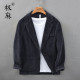 极麻复古平驳领灯芯绒休闲西服男士 外套 商务条绒青年宽松纯棉西装