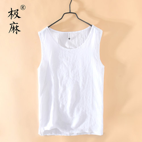 极麻夏季日系宽松青年百搭背心