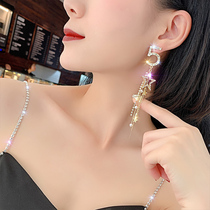 South Korea Earrings 2020 new fashion net red long tassel Pearl Earrings female temperament Earrings personality exaggerated Earrings