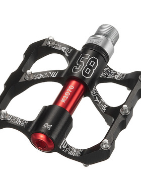 自行车脚踏黑色加大防滑轻量化轴承 KRSEC山地车脚蹬铝合金脚踏板