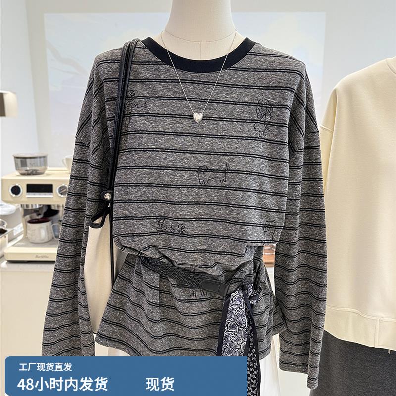 秋季韩版卡通小猫刺绣宽松显瘦条雨鞋/雨靴