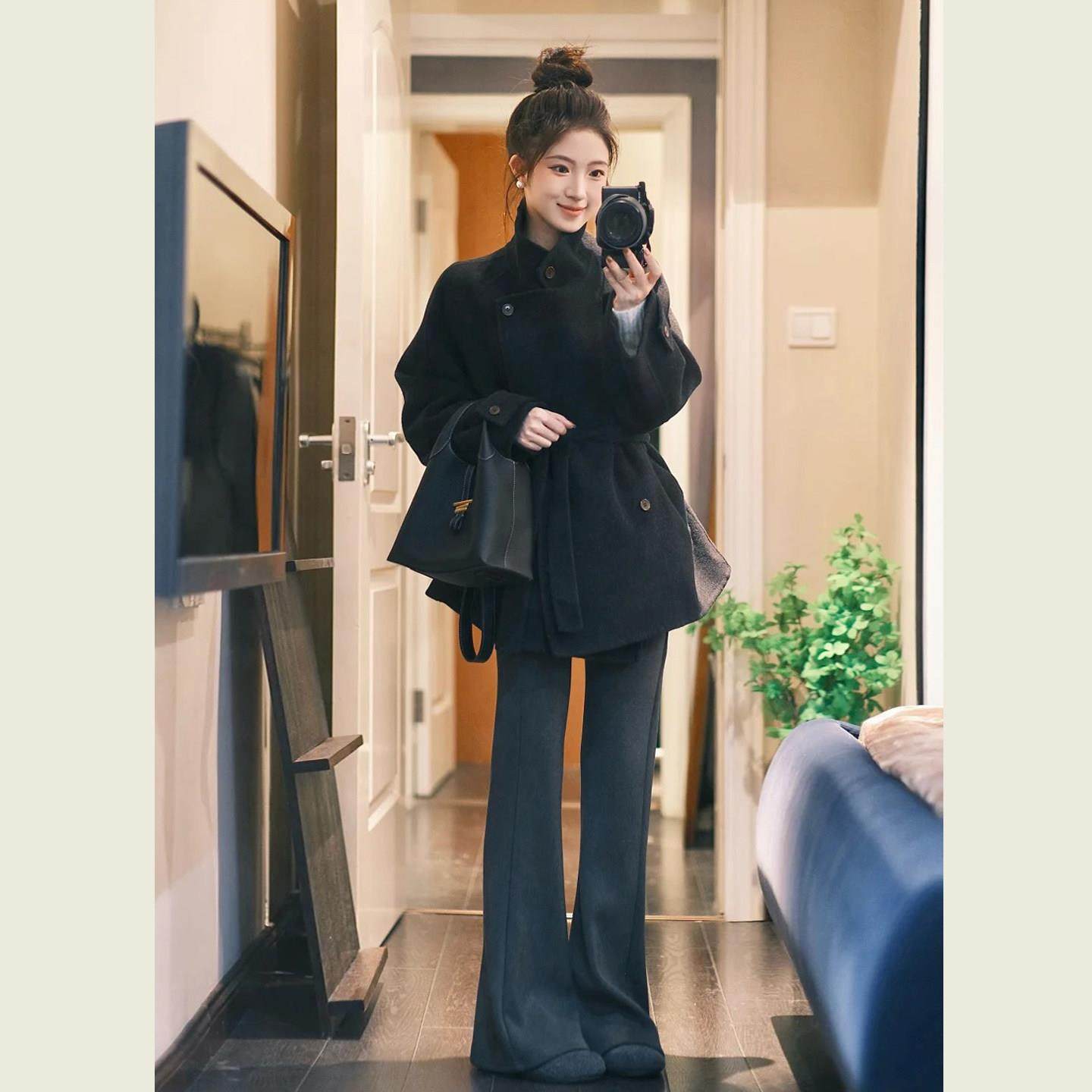 深灰色立领宽松显瘦毛呢外套女秋冬季小个子中长款百搭呢子大衣,运动/瑜伽/健身/球迷用品,广场舞套装,淘宝优惠券,粉丝福利购,淘宝优惠卷