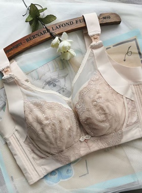 重工强力收副乳侧收大胸哺乳文胸记忆软钢圈全罩杯五排扣调整型