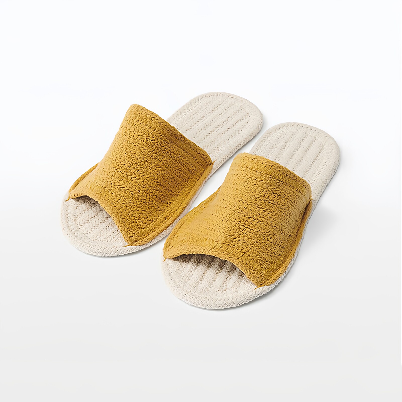 MUJI无印良品室内拖鞋男女通用前开口印度棉编绳居家室内一字拖鞋