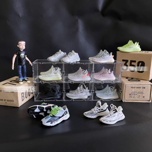 抖音同款700椰子斑马350迷你天使满天星立体球鞋模型汽车防滑摆件