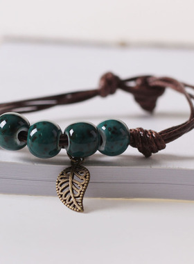 民族风陶瓷饰品原创叶