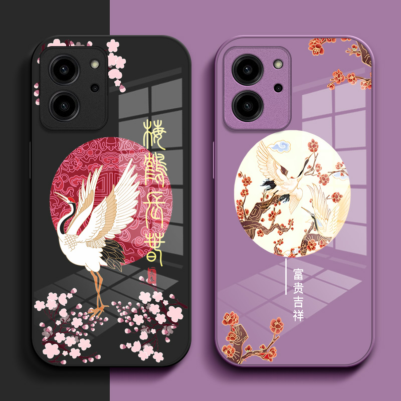 适用荣耀 80se手机壳GIA-AN80钢化玻璃壳honor80SE硬壳GIA-AN8o奢华80se保护套容易高级感h0n0r80se保护壳