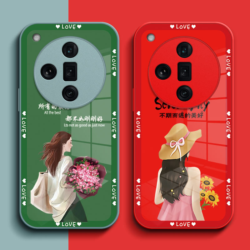 适用oppo Findx7ultra手机壳PHY110玻璃壳欧珀Findx7ultrα保护套OopoFlndx7ultra全包女款奢华高级感个性