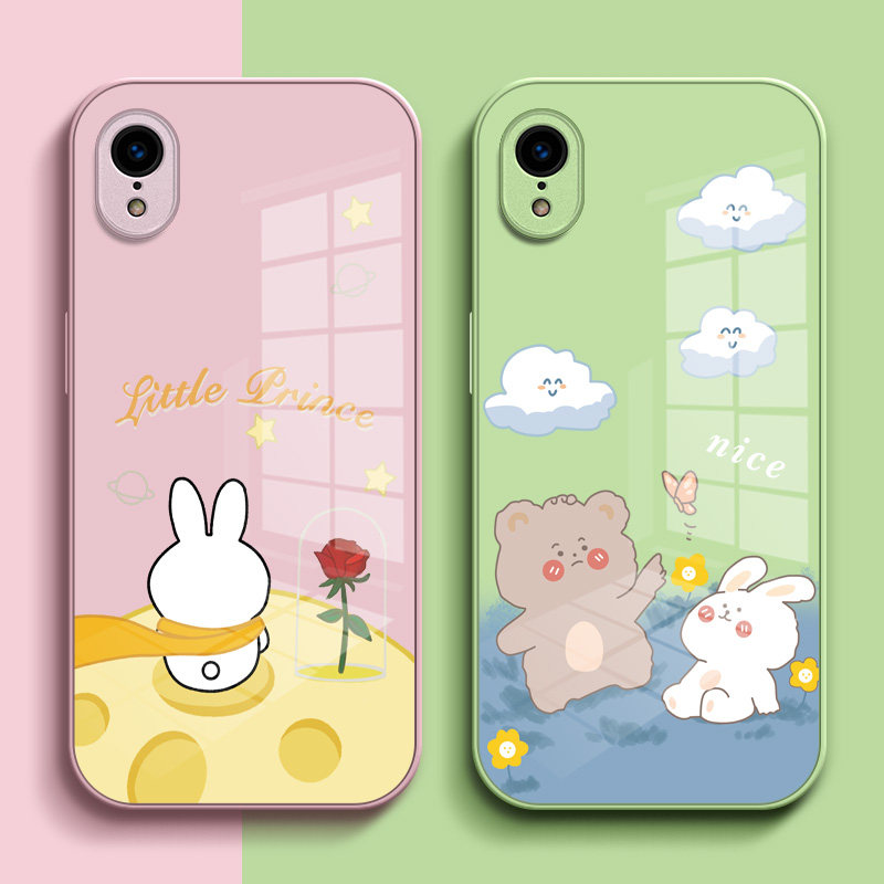 适用iphoneXr手机壳A2108外壳iponeXR可爱爱疯差R套子iPhinexr保护套rx外套iphomexr女孩A2l08卡通玻璃全包