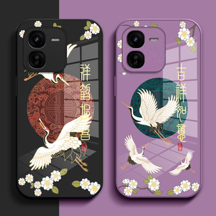 适用iqoo 小清新Iqqoz9x玻璃套IpooZ9x国潮 Z9x手机壳V2353A钢化玻璃壳ioqoz9x中国风爱酷z9×保护套voZ9x