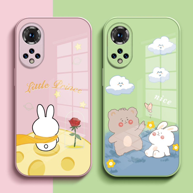 适用荣耀50pro手机壳RNA-AN00玻璃h0n0r50pr0外壳荣誉 50pr0全包huawei卡通honor50pr0外套女孩可爱套子