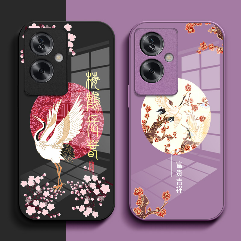适用oppo A2手机壳PJB110钢化玻璃壳Oopoα2。硬壳0ppoa2奢华0pp0a2保护套欧珀 A2高级感PJB11o保护壳