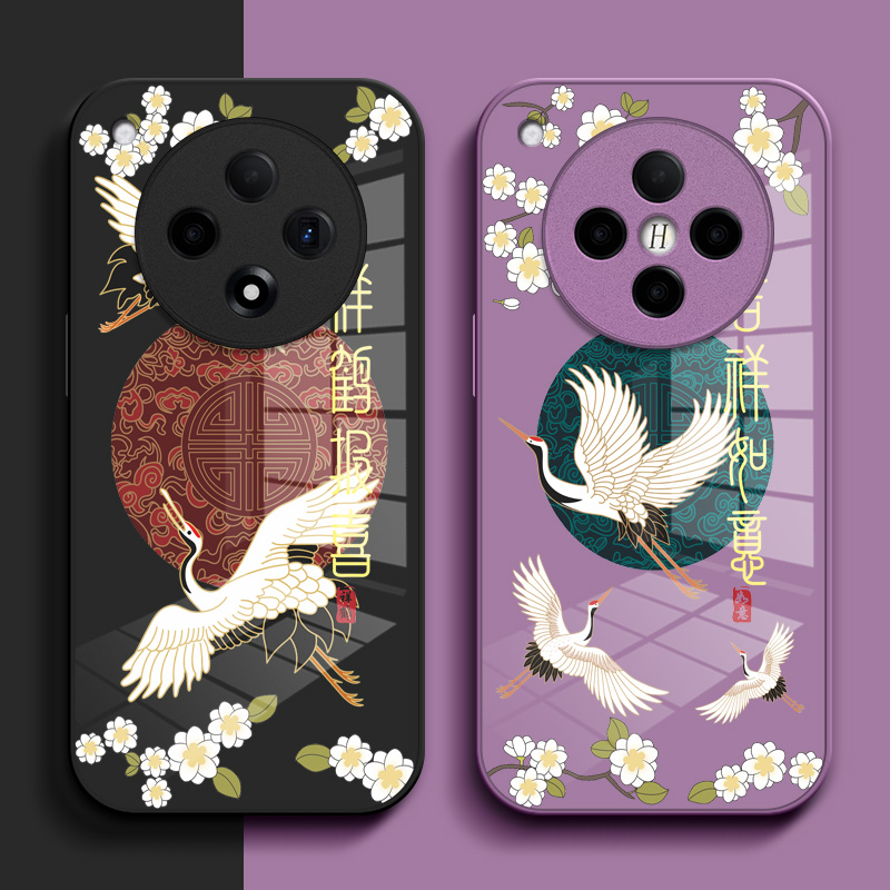 适用oppo Findx8手机壳PKB110钢化玻璃壳欧珀Findx8中国风0pp0find×8保护套0ppoFindx8小清新PKB1l0玻璃套