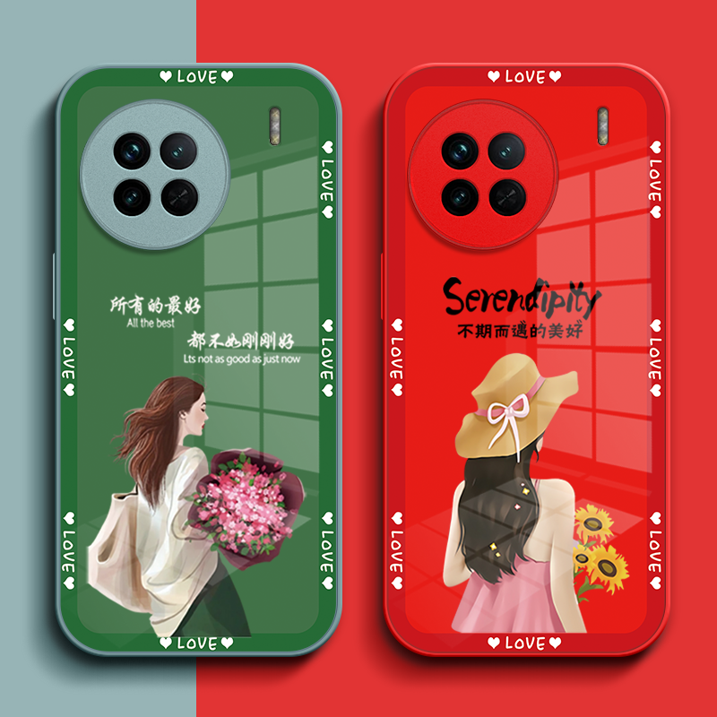 适用vivo X90手机壳V2241A玻璃壳viwox90保护套vixox90全包vlvox90女款voivx90奢华 viv0x90高级感vivio×90