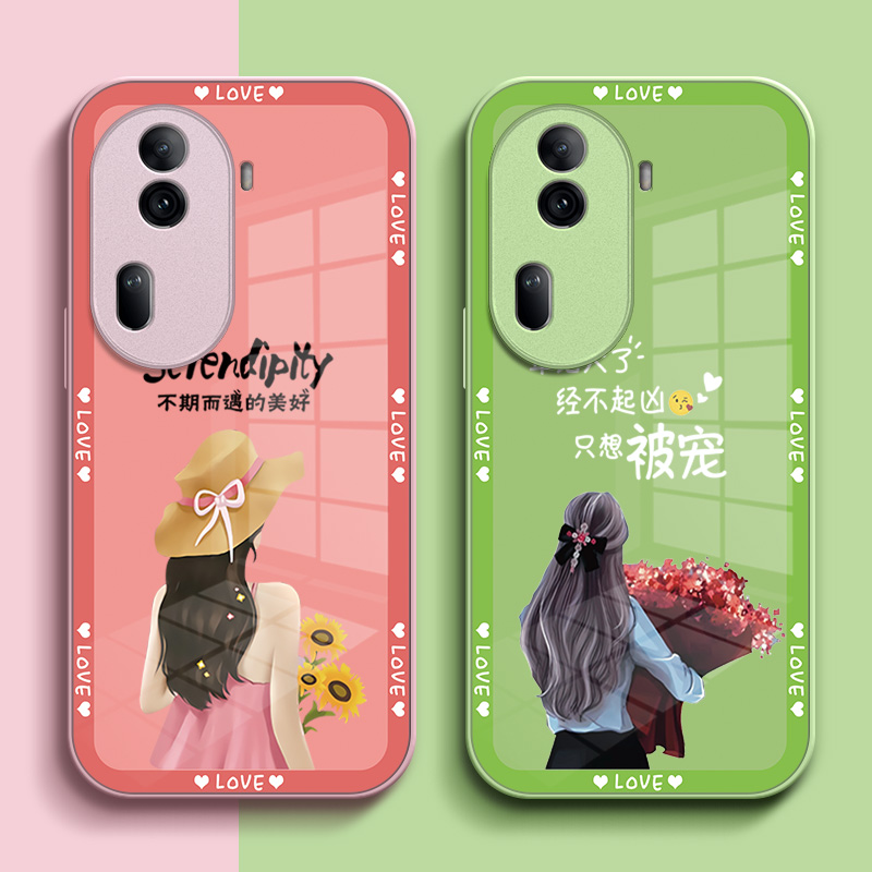 适用oppo Reno11pro手机壳PJJ110玻璃壳rneo1lpro硬壳Ren011pro女款Ronel1pro保护套reon11pr0全包奢华高级感
