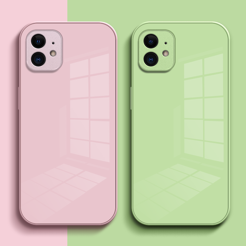 适用iphone11手机壳a2223玻璃套iphne11简约萍果11新款iphome11全包11硬壳苹果11保护套ipone11轻奢玻璃壳