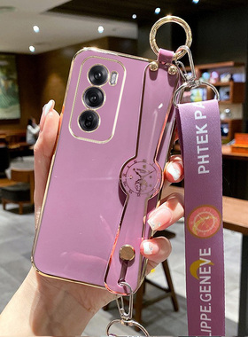 适用oppoReno12pro手机壳PJW110纯色Rone L2pro腕带0pp0 Rneo12pr0可斜挎软壳保护套全包防摔斜跨背带