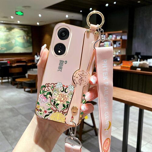 适用oppo A2x手机壳PJS110腕带欧珀a2x可斜挎oopoΑ2x电镀PJS11o保护套0pp0A2×。全包防摔奢华高级感创意