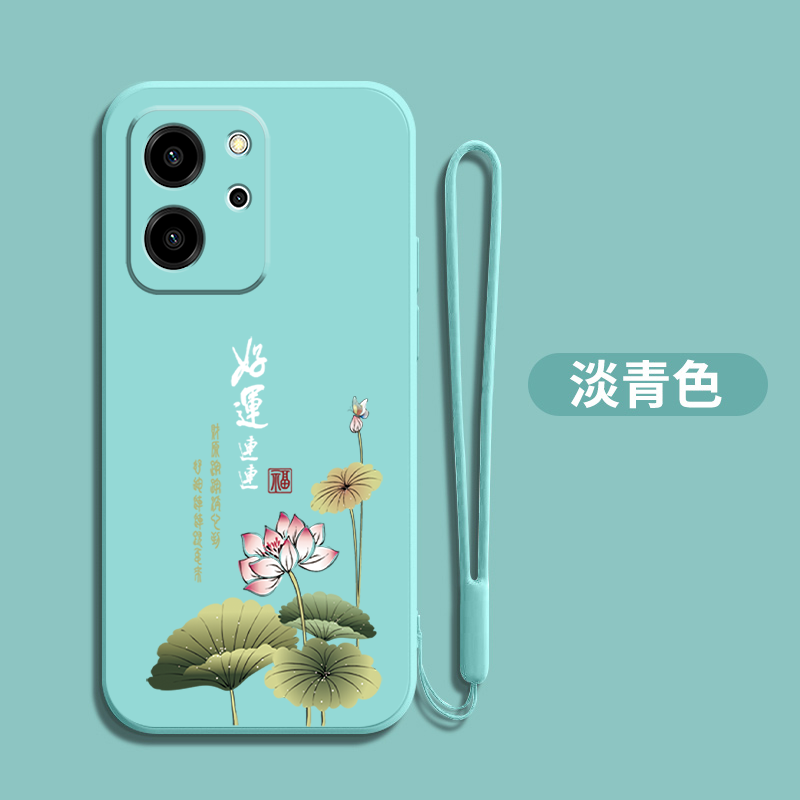 适用荣耀80se手机壳GIA-AN80硅胶h0n0r80se软壳容易小清新honor8ose保护套容易80se全包80se防摔荷花简约