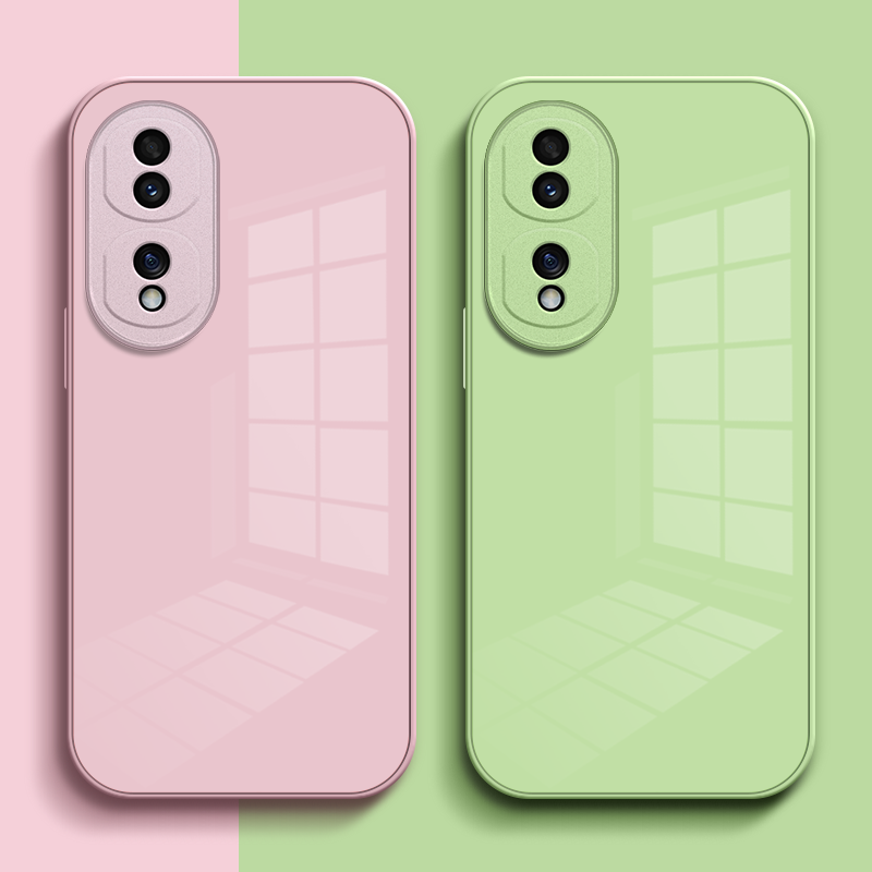 适用荣耀70pro+手机壳HPB-AN00玻璃壳 70pro+轻奢h0n0r70pr0+全包HPB-ANo0硬壳简约保护套纯色玻璃套新款