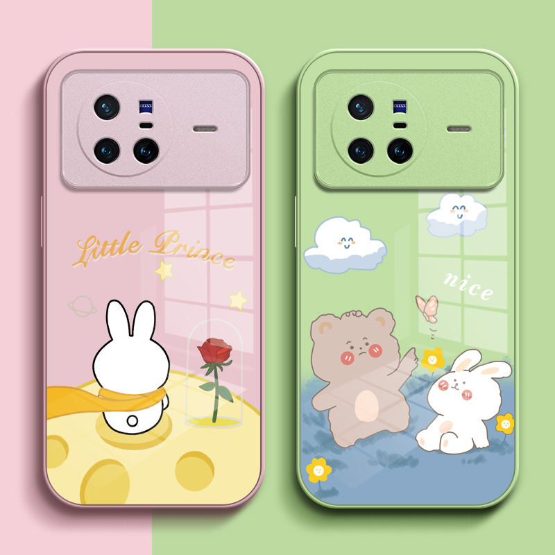 适用vivoX80手机壳V2183A外壳x80s外套Viv0x80可爱V2l83A玻璃vovi保护套x8o卡通vlv0套子vio x80全包viv0女孩