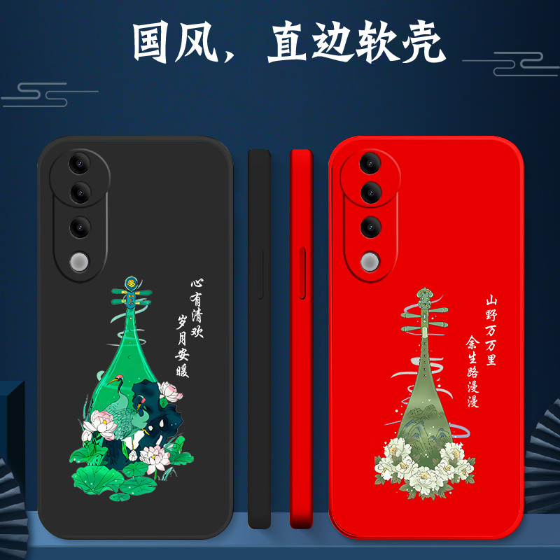 适用vivo S19手机壳V2364A软壳Viv0s19保护套vovoS19全包vos19防摔Vovis19创意viviosl9荷花vlvos19牡丹琵琶